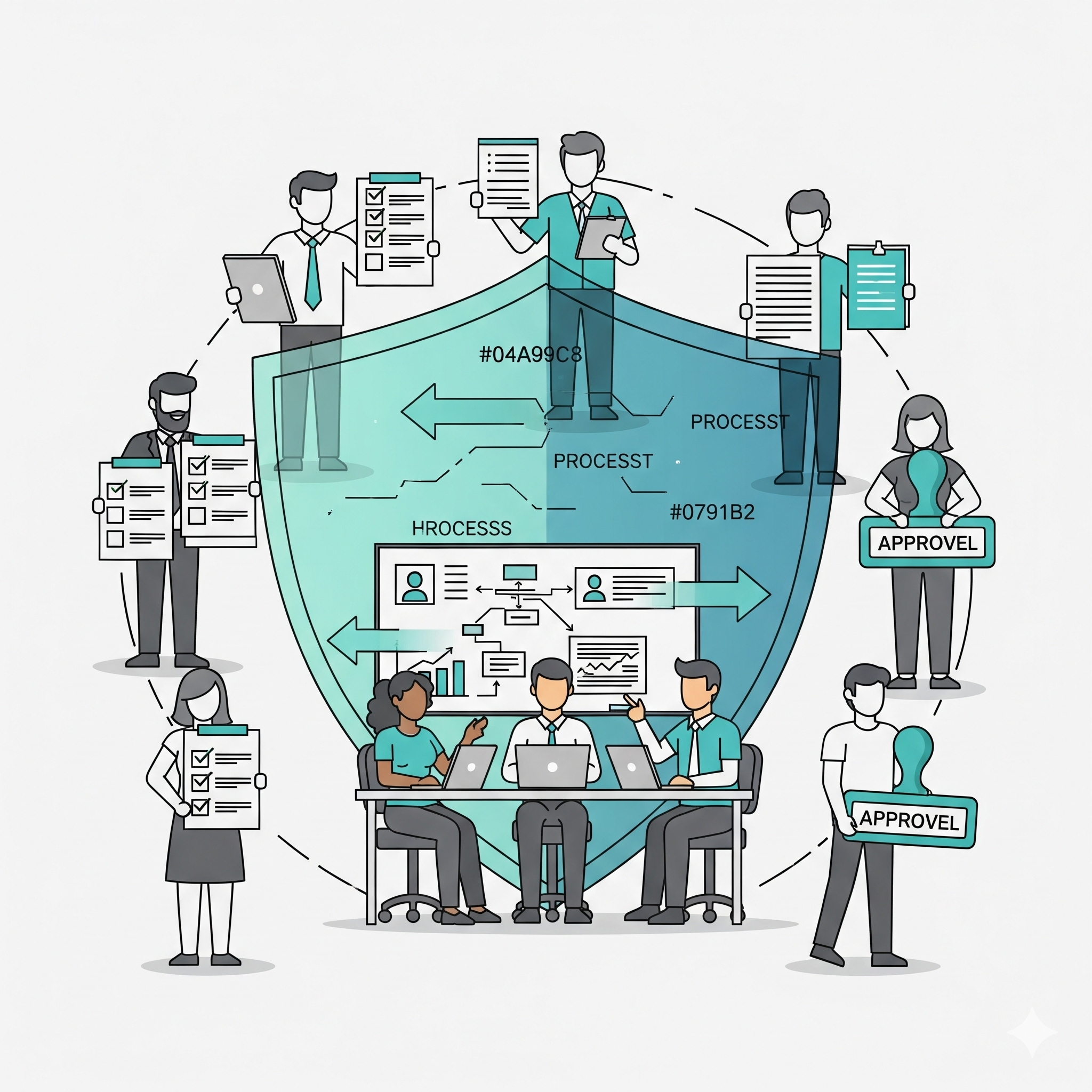 Balance between process and innovation illustration