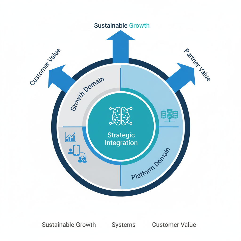 Framework diagram showing the three domains of full-stack product management